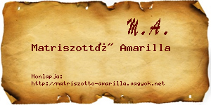 Matriszottó Amarilla névjegykártya